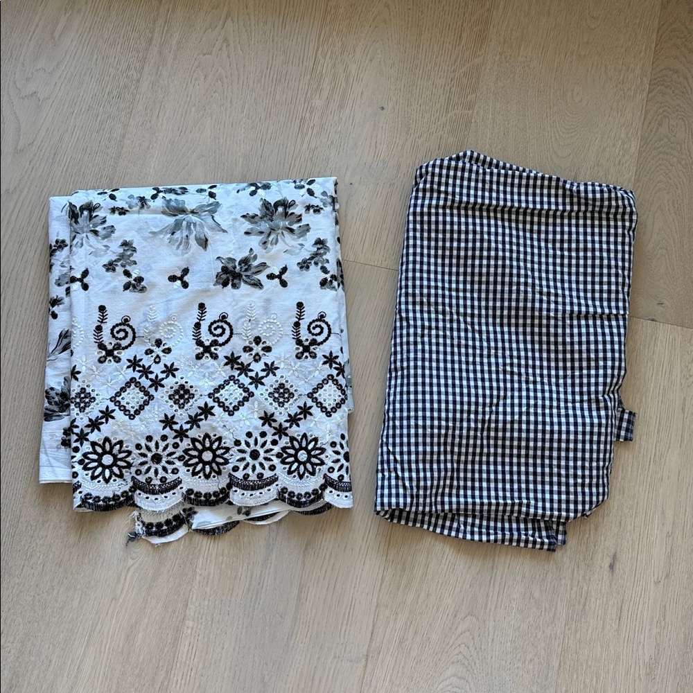 2/$30 Floral Embroidered print/ gingham fabric bundle